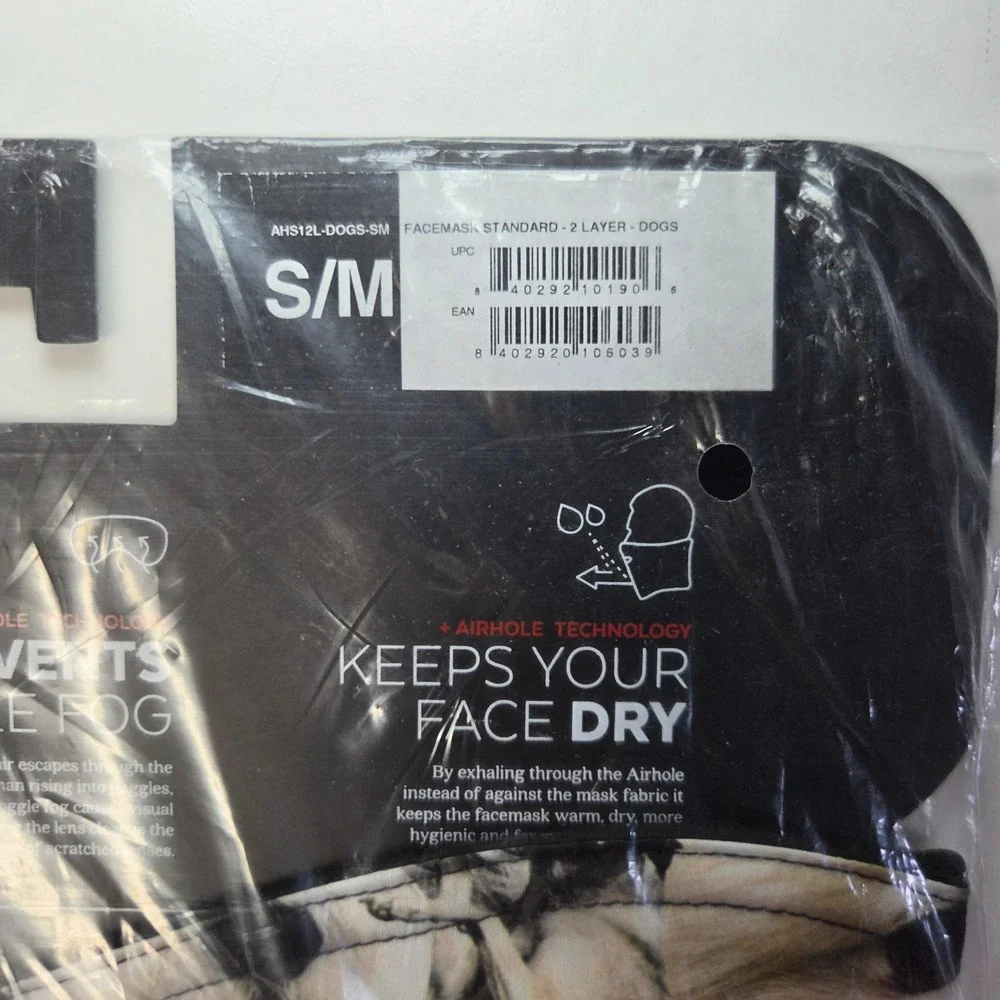 Airhole Softshell Facemask Standard 2 Layer Dogs Print S/M AHS12L-DOGS-SM